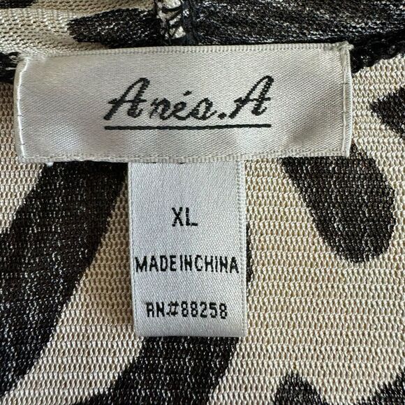 Aris A Jacket Open Animal Print Black White Lightweight XL Classic Gothic - Picture 4 of 7